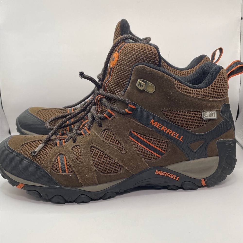 Merrell - Deverta Mid Outdoor Hiking Boots - Brown / Orange - 10